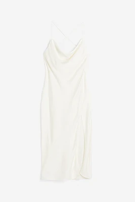 Cowl-neck Satin Dress