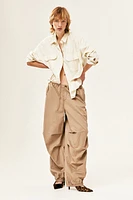 Oversized Linen-blend Cargo Shirt