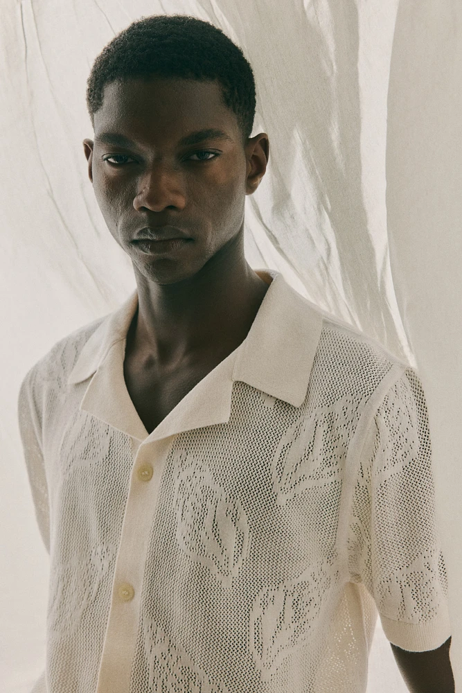Regular-Fit Jacquard-Knit Resort Shirt