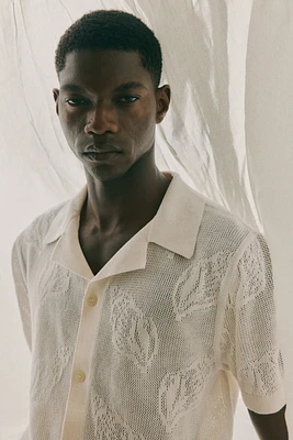 Regular-Fit Jacquard-Knit Resort Shirt