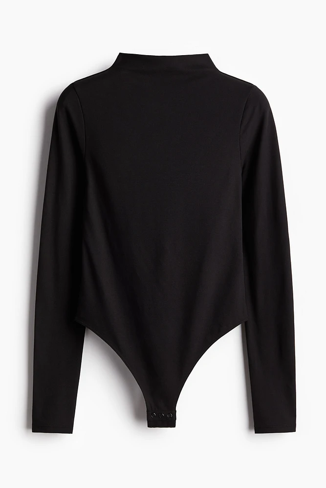 Mock Turtleneck Thong Bodysuit