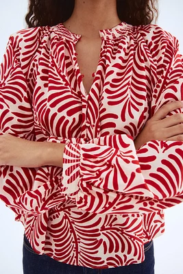 Blouse avec col sans rabat