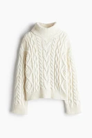 Cable-Knit Turtleneck Sweater