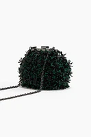 Detachable-Strap Beaded Clutch Bag