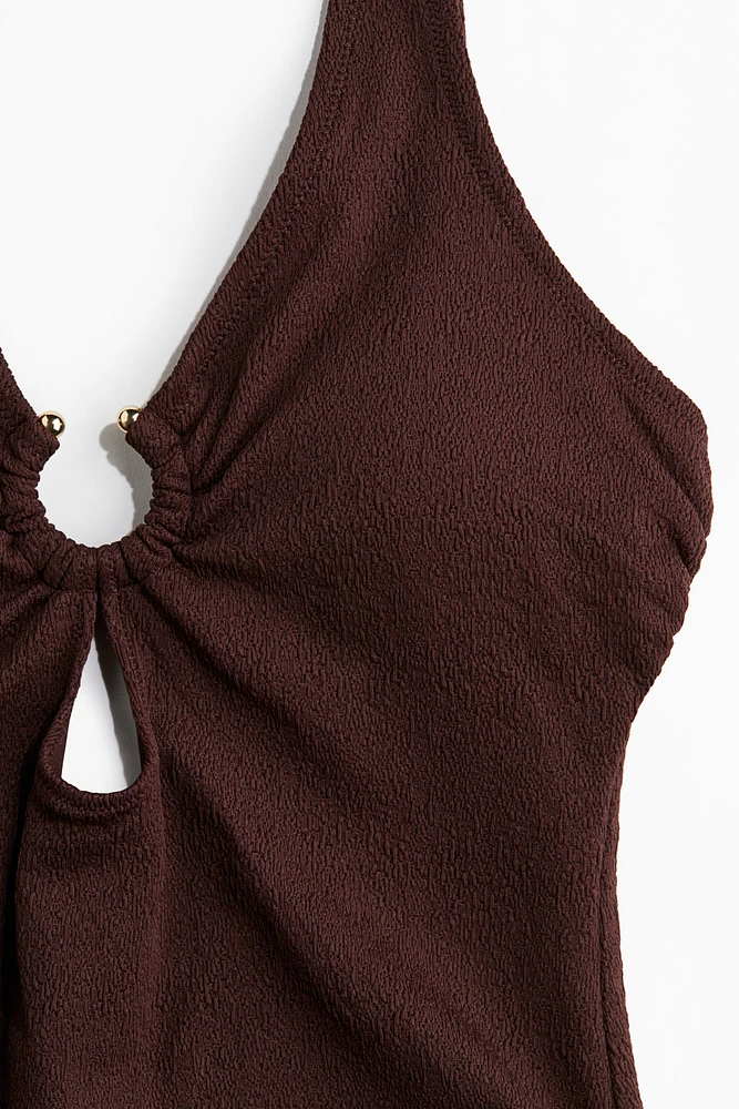 Padded-Cup High-Leg Swimsuit