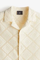 Regular Fit Crochet-look Resort Shirt