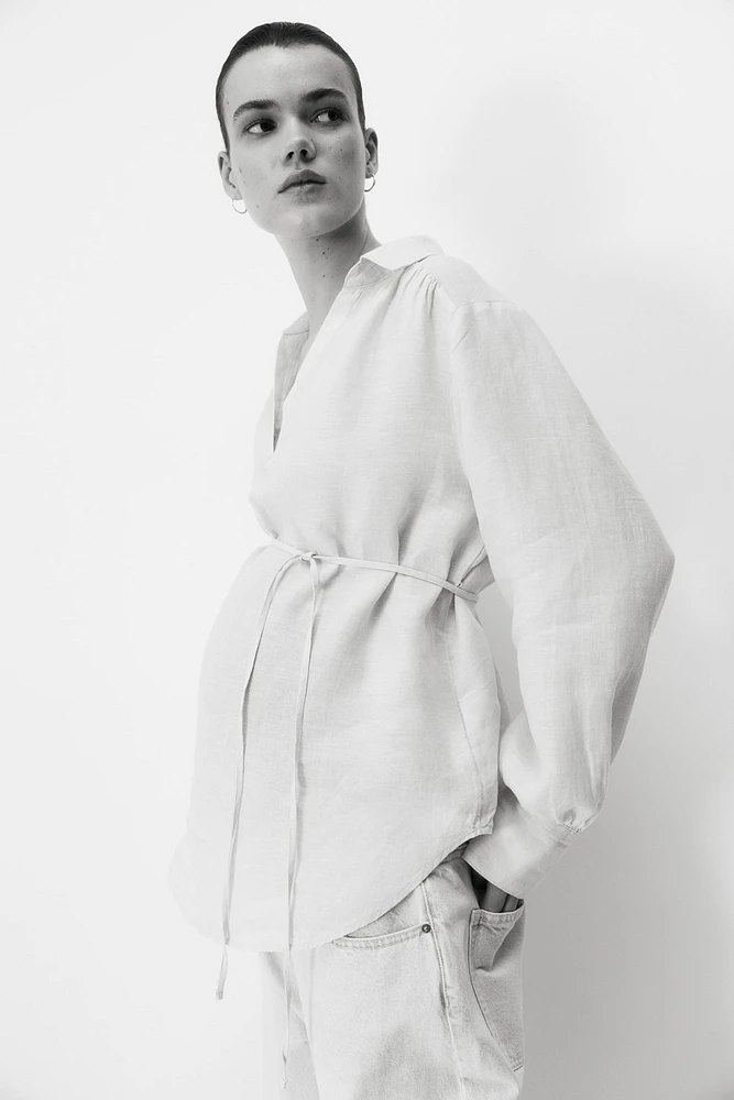 MAMA Pullover Linen Shirt