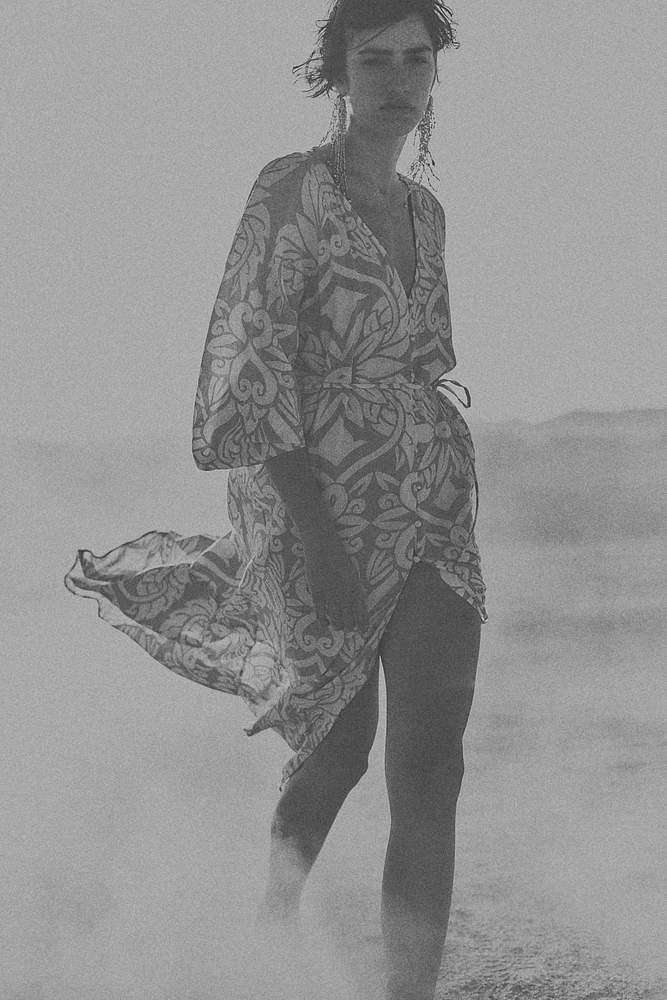 Tie-belt Crêpe Dress