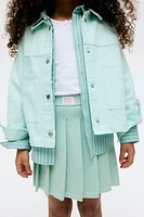 Pleated fine-knit skirt