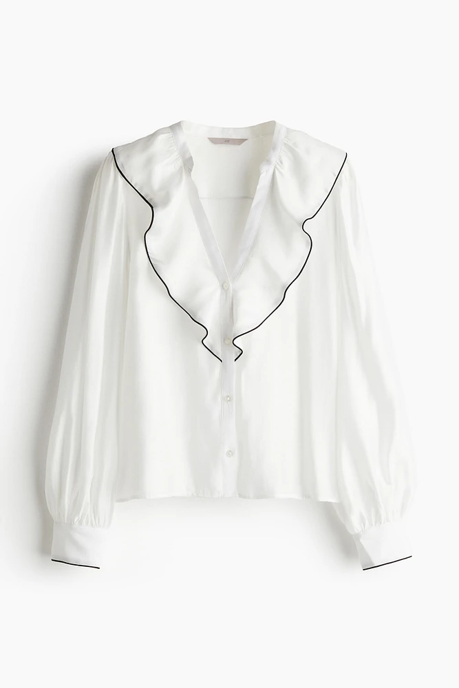 Flounce-Trimmed Blouse