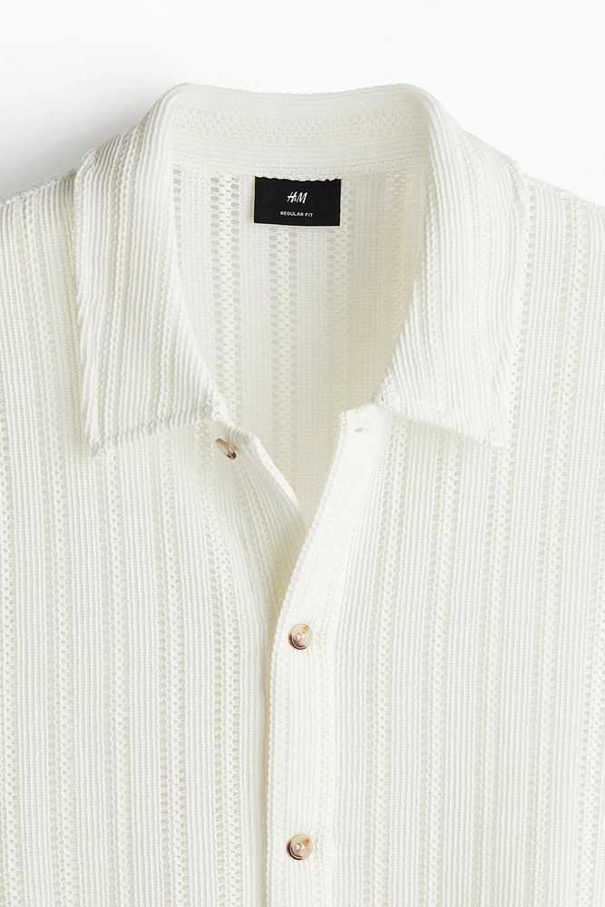 Regular Fit Crochet-look shirt