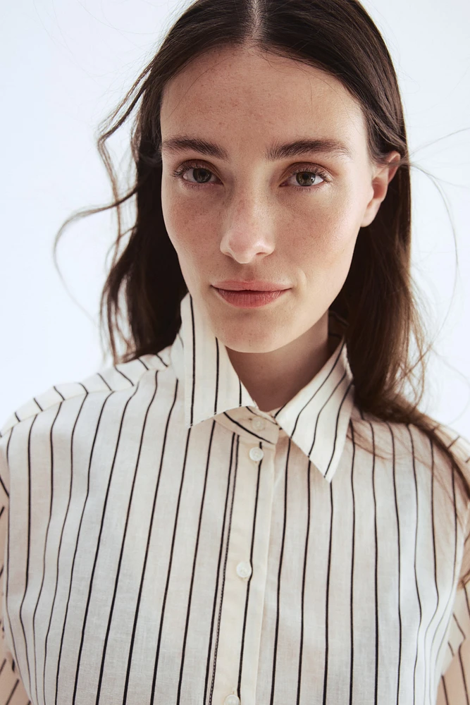 Robe chemisier en lin mélangé
