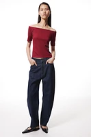 Off-the-shoulder Jersey Top