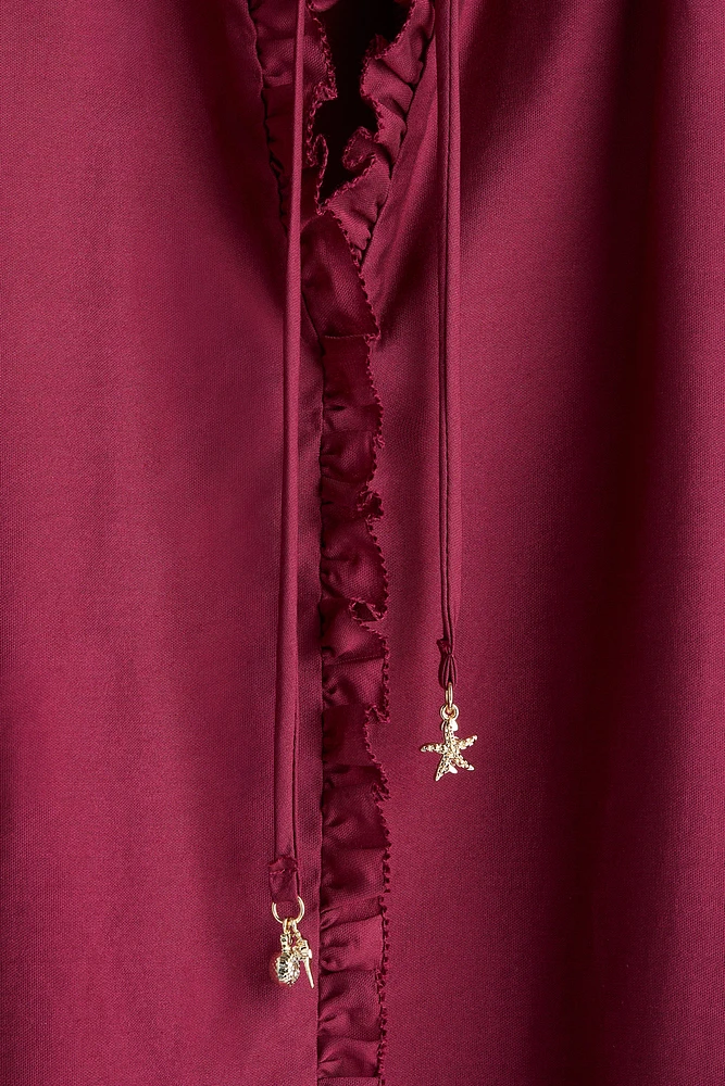 Trumpet-Sleeved Tunic Dress