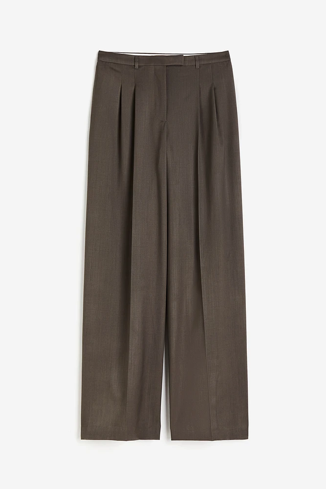 Wide-leg Wool Pants