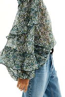 Flounced Chiffon Blouse