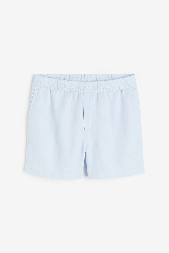 Regular Fit Linen Shorts