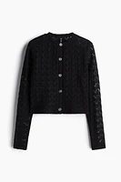 Pointelle-Knit Cardigan