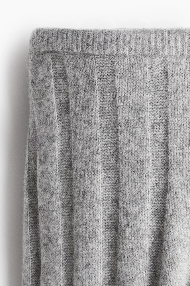 Wool-Blend Rib-Knit Pants