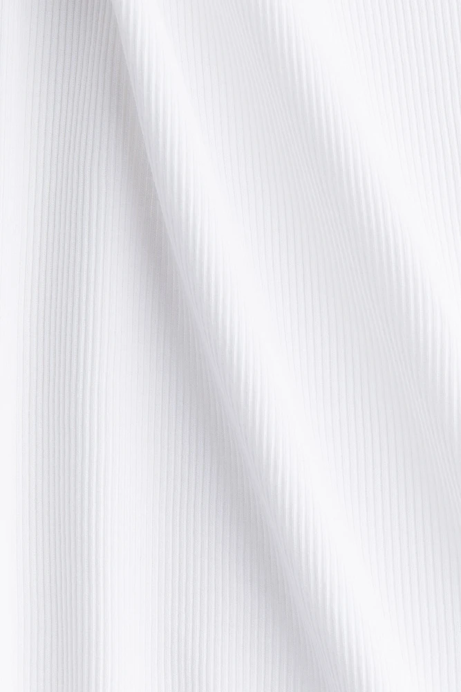Camisole côtelé en soie mélangée