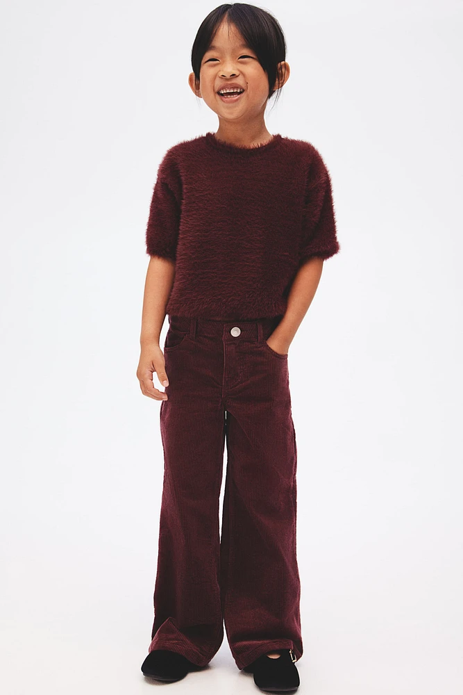 Pantalon large en velours côtelé