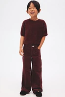 Pantalon large en velours côtelé