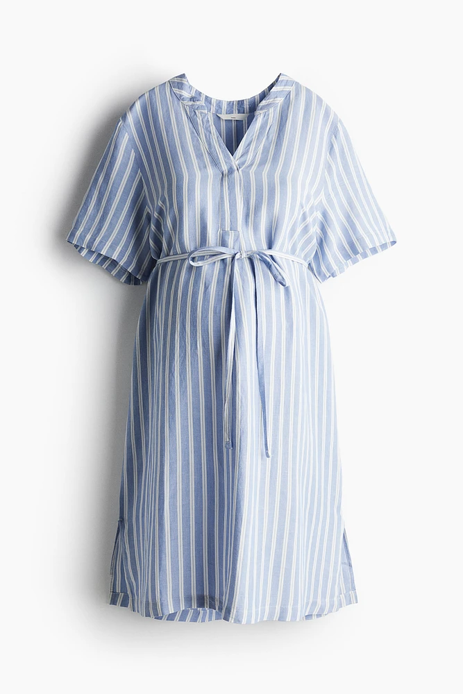 MAMA Linen-blend Tunic Dress