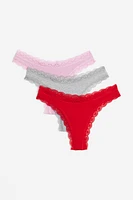 3-pack Cotton Thong Briefs