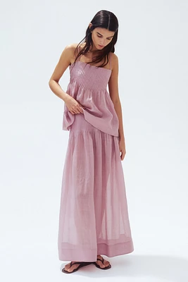 Pintucked Ramie Skirt
