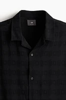 Regular Fit Jacquard-weave Resort Shirt