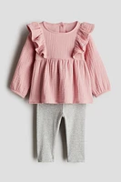 2-piece Blouse and Leggings Set