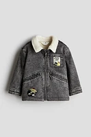 Teddy-lined denim jacket