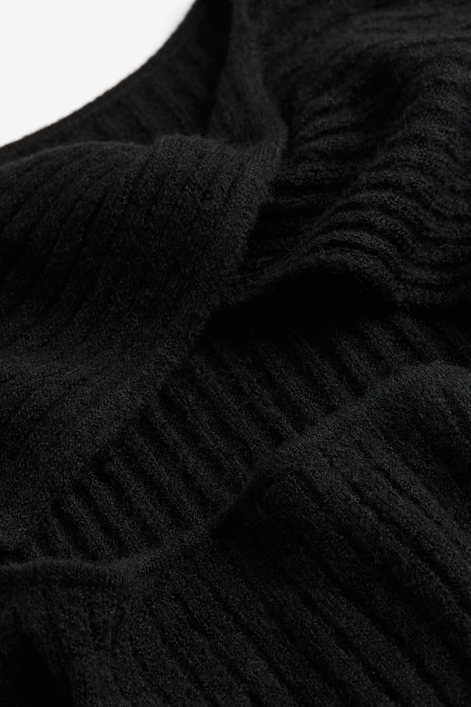 Twist-detail Rib-knit Dress