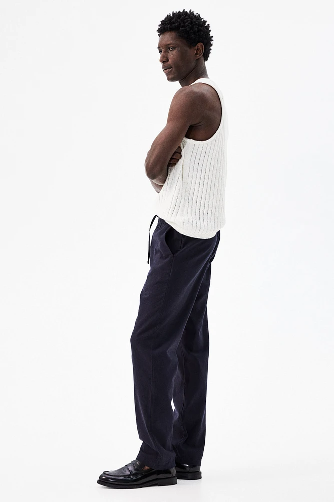 Pantalon coupe classique en lin mélangé