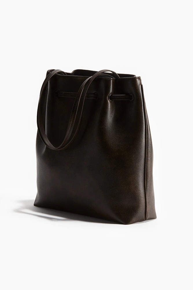 Belt-Detail Coated Shopper