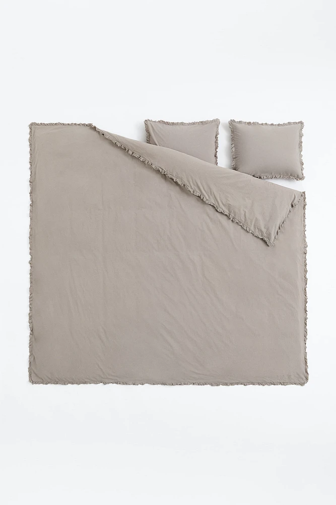 Ruffle-trimmed King/Queen Duvet Cover Set