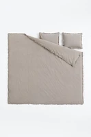 Ruffle-trimmed King/Queen Duvet Cover Set