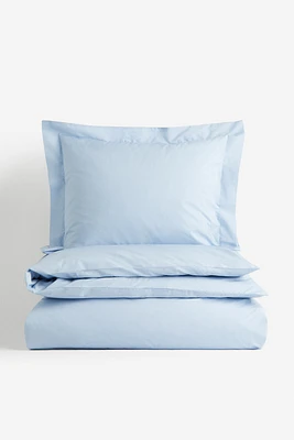 Twin Cotton Percale Duvet Cover Set