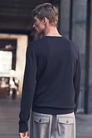 Slim Fit Fine-Knit V-Neck Sweater