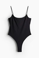 Thong Bodysuit with Narrow Shoulder Straps