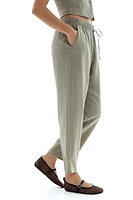 Linen-Blend Drawstring Pants