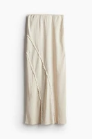 Frayed-edge Linen-blend Skirt