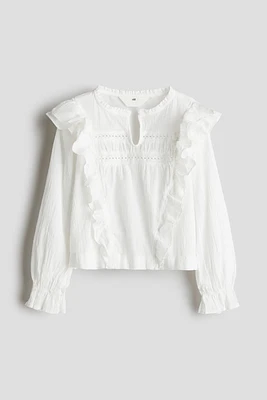 Blouse à volant en coton