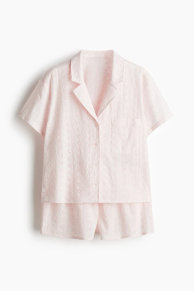 Pajamas with Eyelet Embroidery