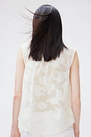 Jacquard-weave Sleeveless Blouse