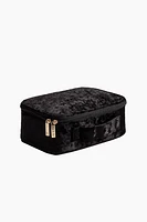 Crinkled Velvet Makeup Bag