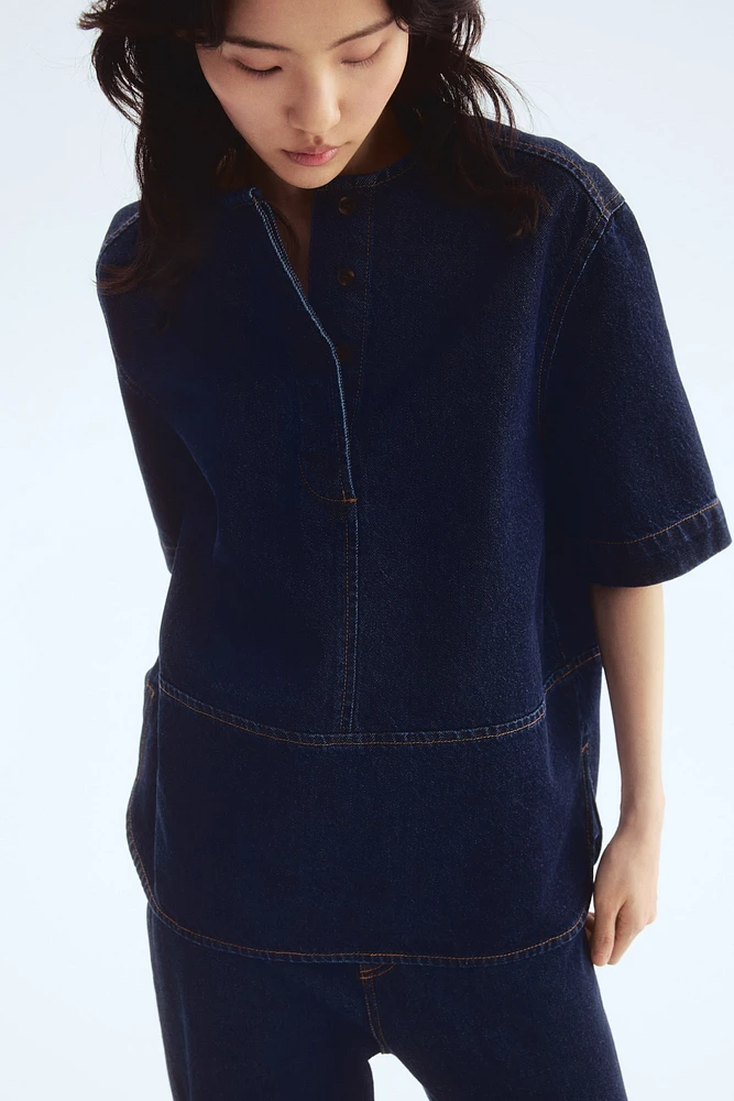 Top popover en denim