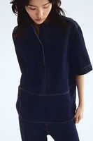 Top popover en denim