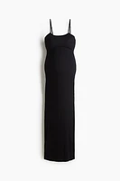 MAMA Rib-Knit Strappy Dress
