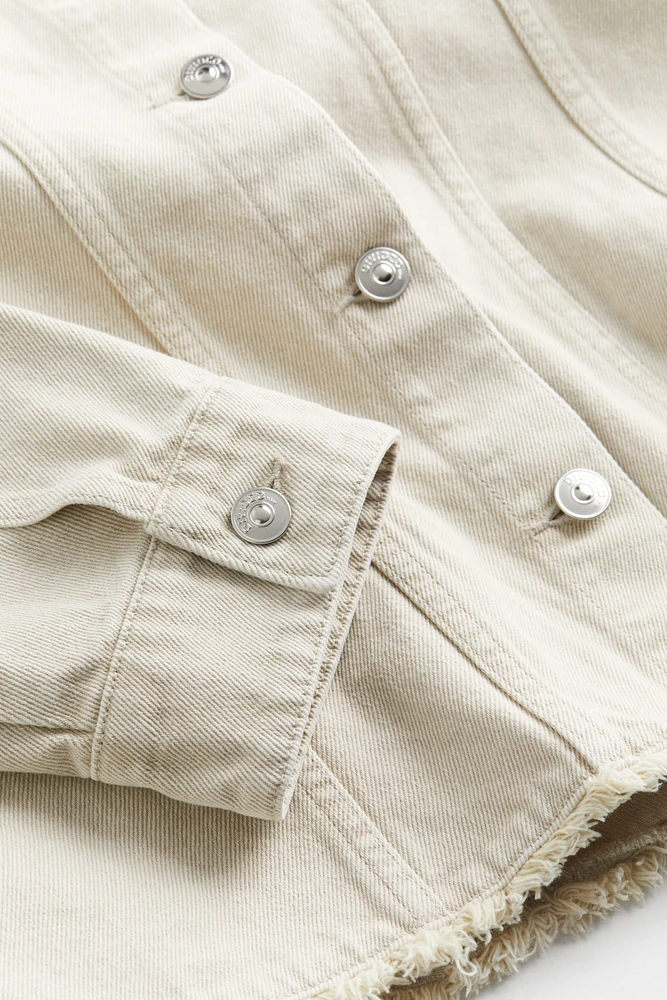 Denim Jacket with Shoulder Pads